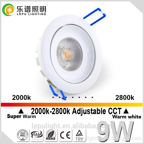 Super thin H31mm CCT cutout83mm dimmable 8w led cob recessed downlight